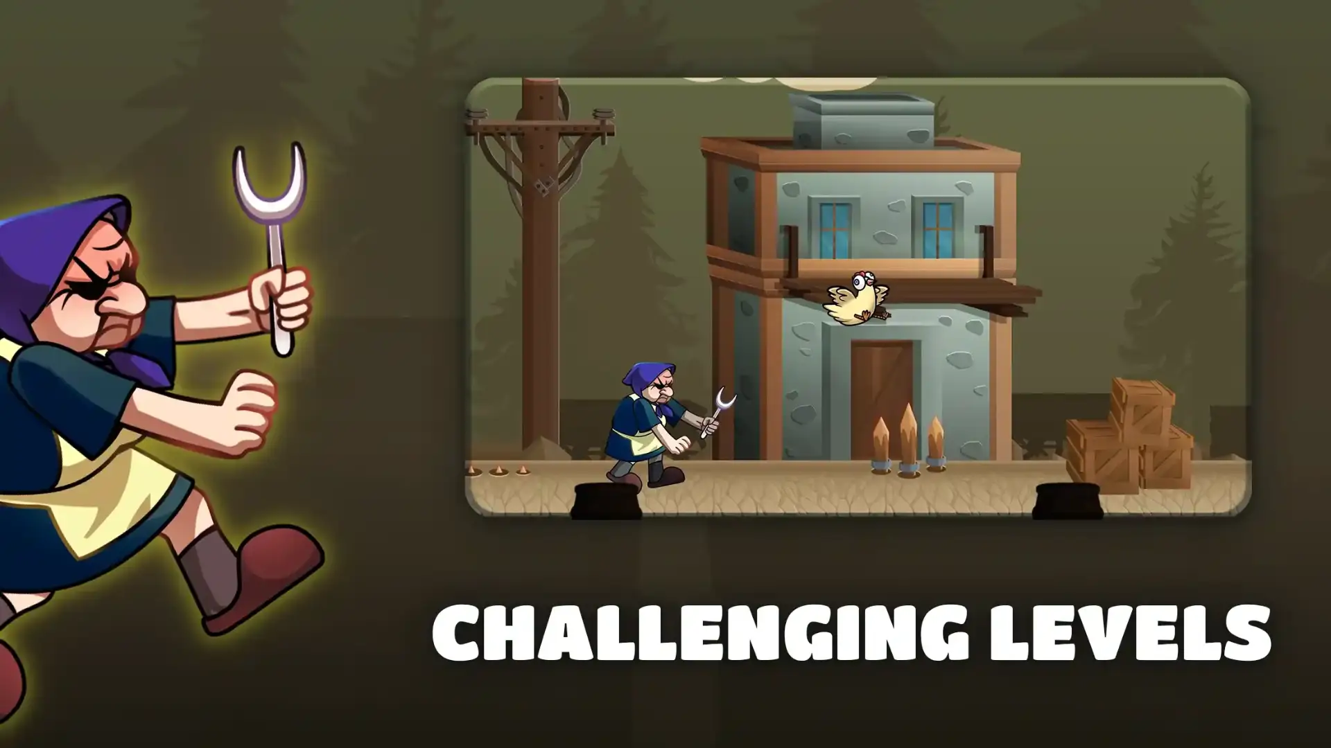 Challenging levels with enemies